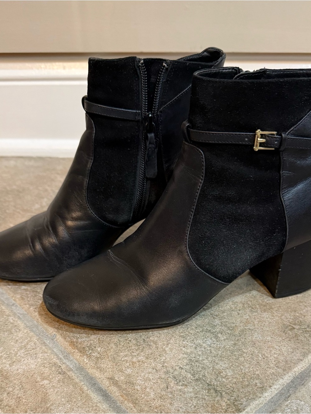 Cole Haan Women's Paulina Grand Bootie in black leather and suede